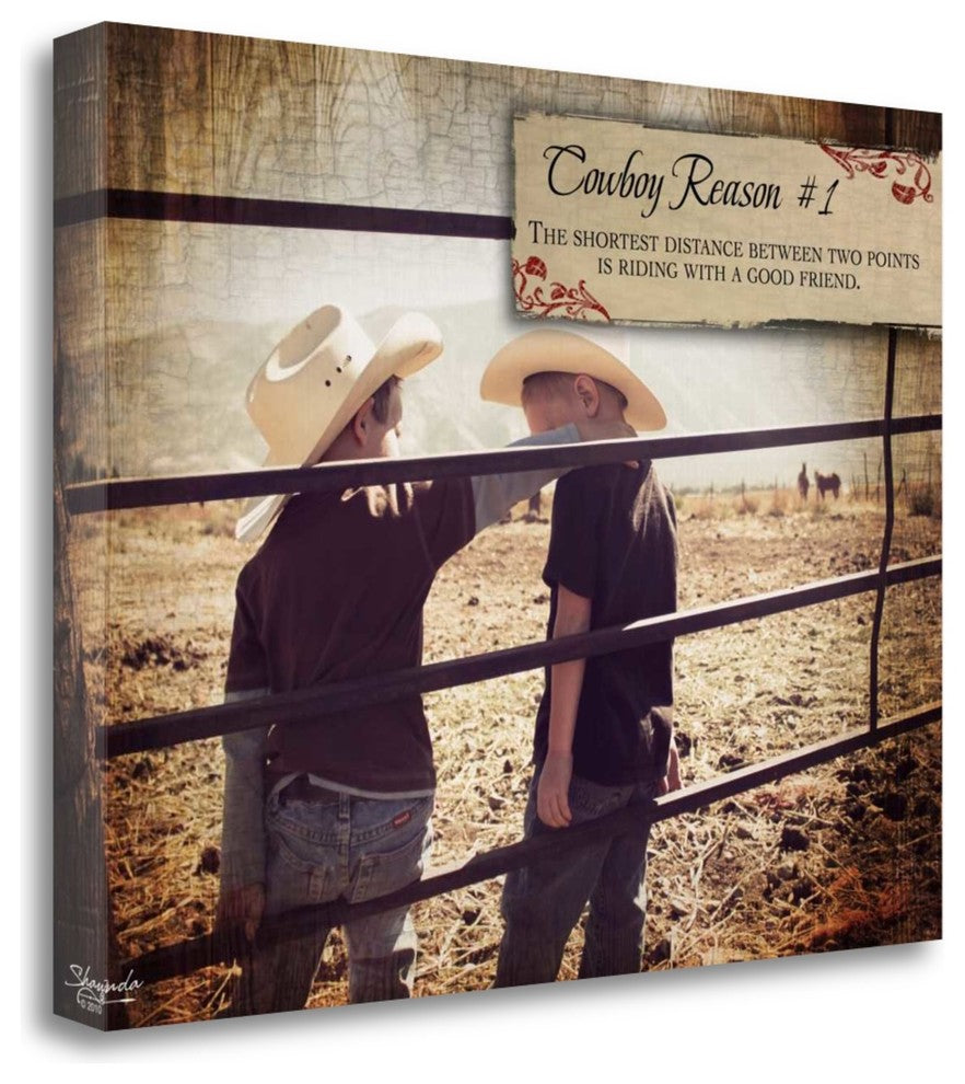 "Cowboy Reason I" By Shawnda Eva, Giclee Print on Gallery Wrap Canvas