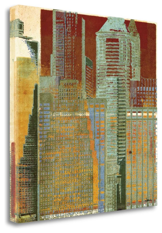 "Urban Blocks I" By Noah, Giclee Print on Gallery Wrap Canvas, Ready to Hang