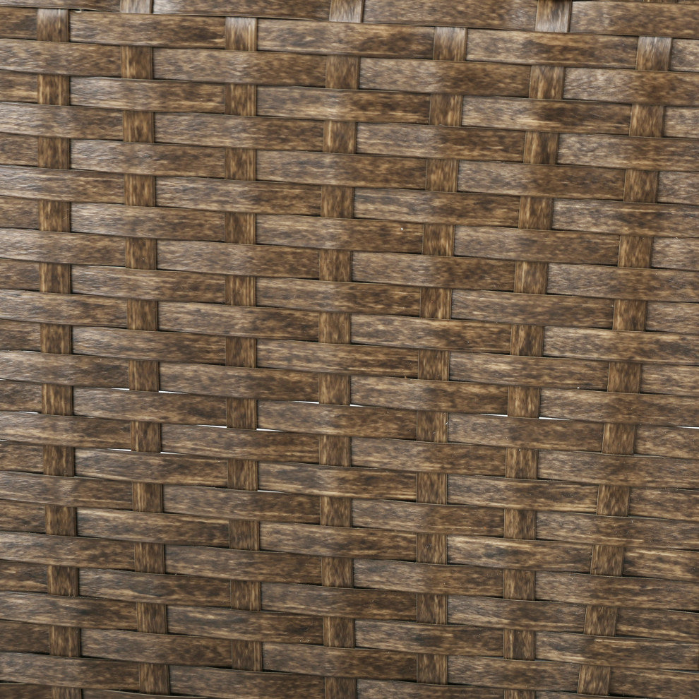 GDF Studio Linsten Outdoor Wicker Swivel Club Chairs, Water Resistant Cushions, Set of 2