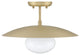 Declan Modern Disc Satin Brass 16" Semi-Flush Mount Ceiling Light
