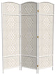 6' Tall Diamond Weave Fiber Room Divider, White, 3 Panel
