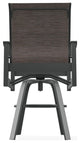 Leeward Sling Bar Height Outdoor Swivel Armchair, James/Graphite