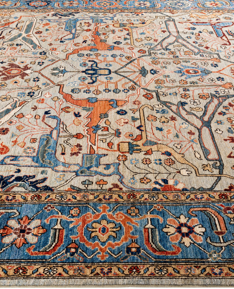 Serapi One-of-a-Kind Hand-Knotted Area Rug Light Gray, 7'11" x 9'10"