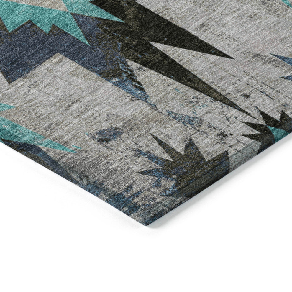 Machine Washable Indoor/Outdoor Chantille ACN1893 Black 2'6" x 3'10" Rug