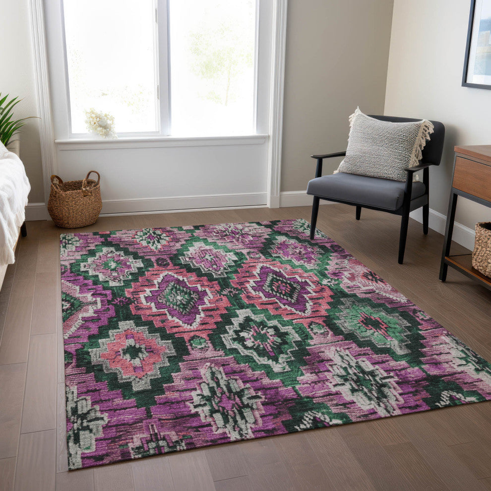Machine Washable Indoor/Outdoor Chantille ACN1891 Blush 5' x 7'6" Rug