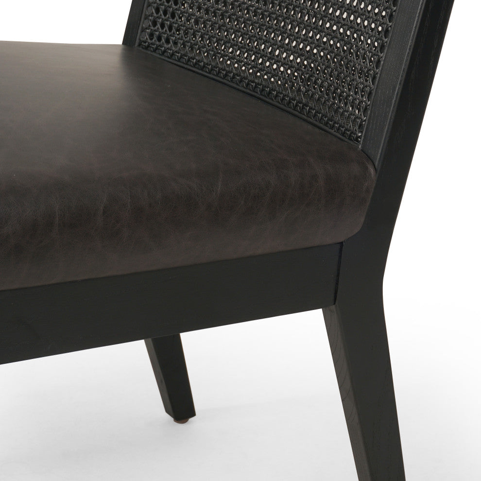 Antonia Armless Dining Chair-Black