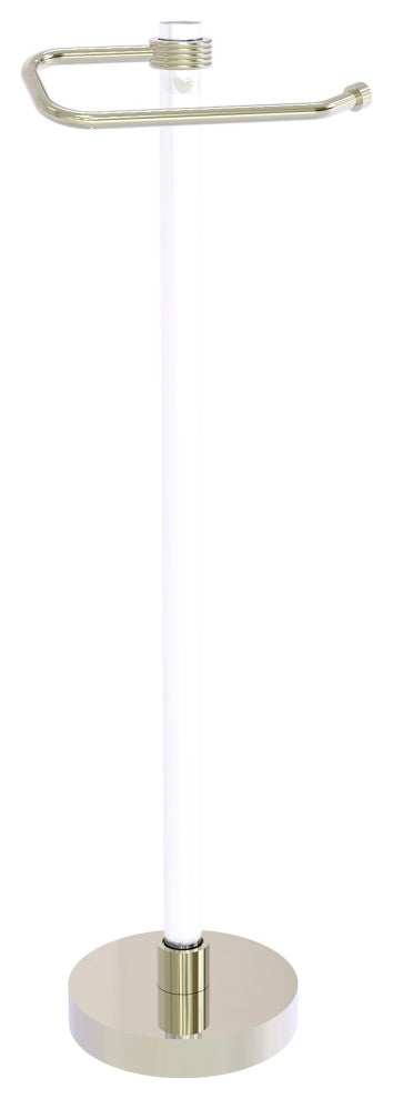 Clearview Euro Style Groovy Freestanding Toilet Paper Holder, Polished Nickel