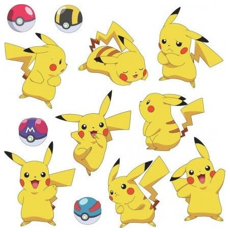 Pokemon Pikachu Peel and Stick Wall Decals, 12-Piece