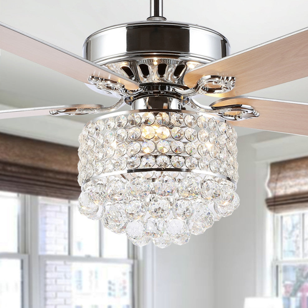 Safavieh Pramton 3 Lt 52" Ceiling Fan, Chrome