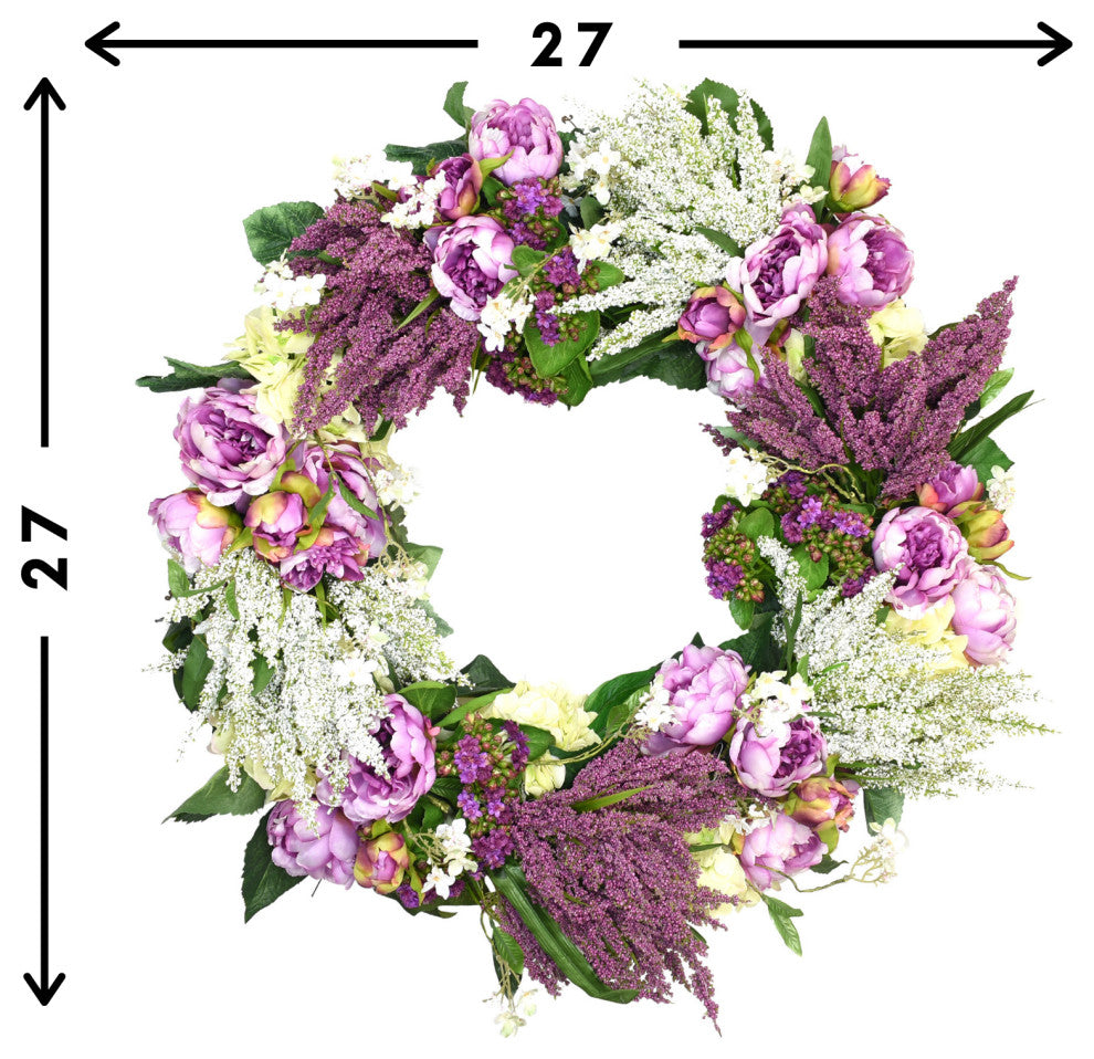 Kalanchoe, Heather, Peony, and Wild Flower Wreath