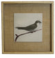 Single Green Bird On Burlap