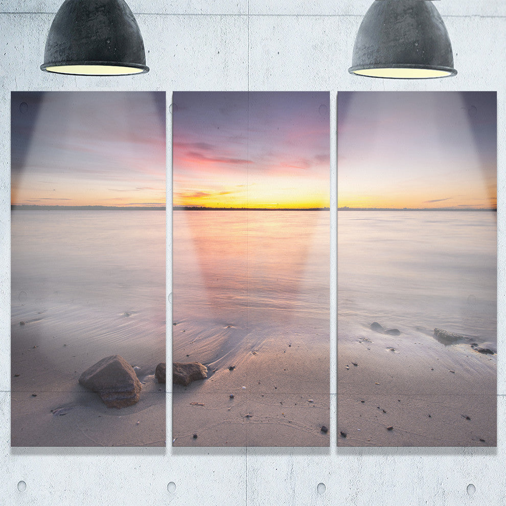 "Beautiful Natural Sea during Sunrise" Metal Wall Art, 3 Panels, 36"x28"