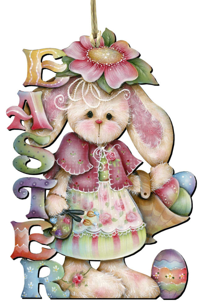 Th Easter Bunny Wooden Ornament