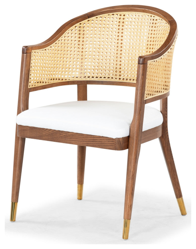 Safavieh Couture Rogue Rattan Dining Chair, Walnut/Natural
