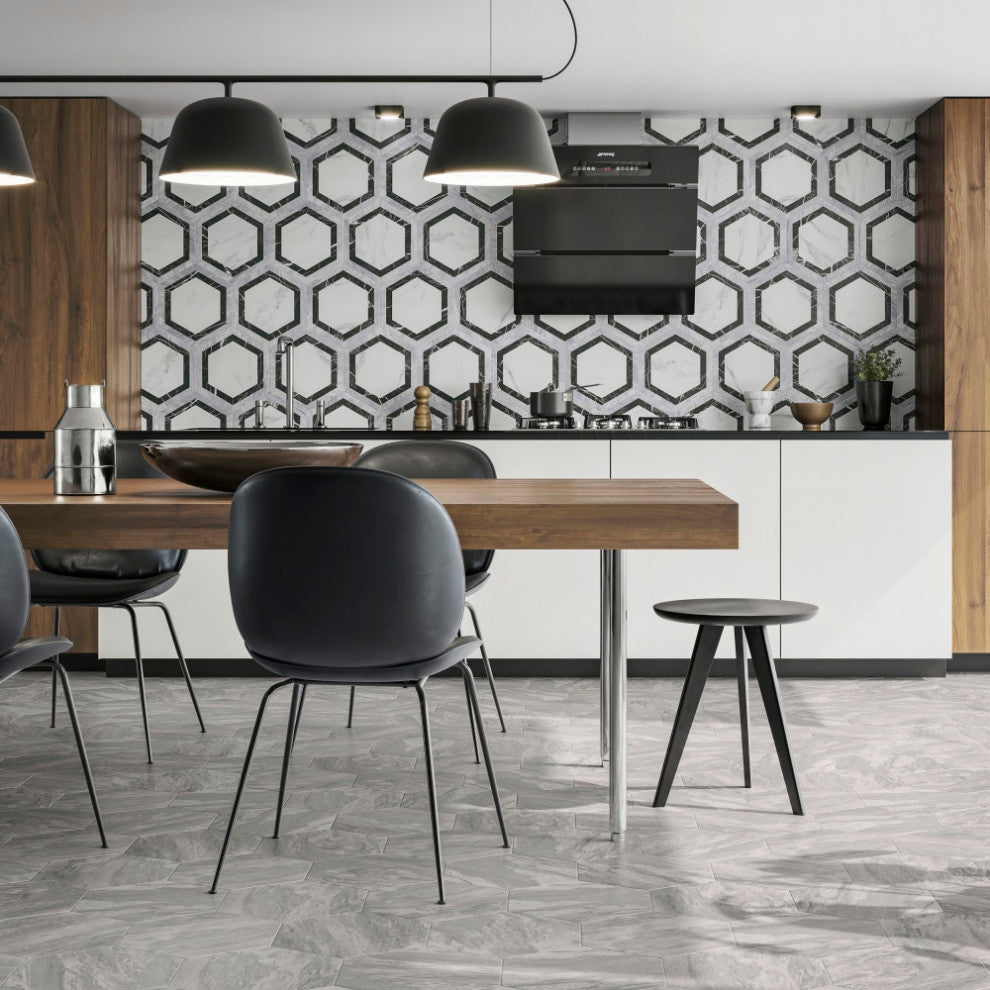 Marbilia Hex Agra with Biotech Porcelain Floor and Wall Tile