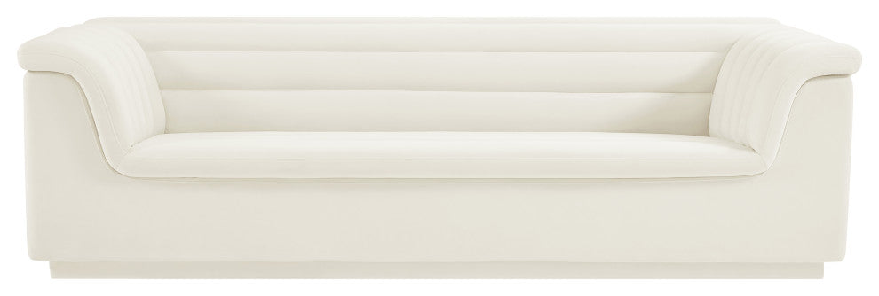 Cascade Upholstered Set, Cream, Velvet, Sofa