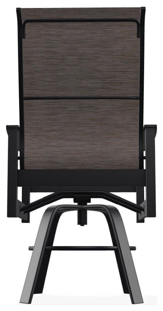 Leeward Sling Balcony Height Outdoor Swivel Armchair, James/Black