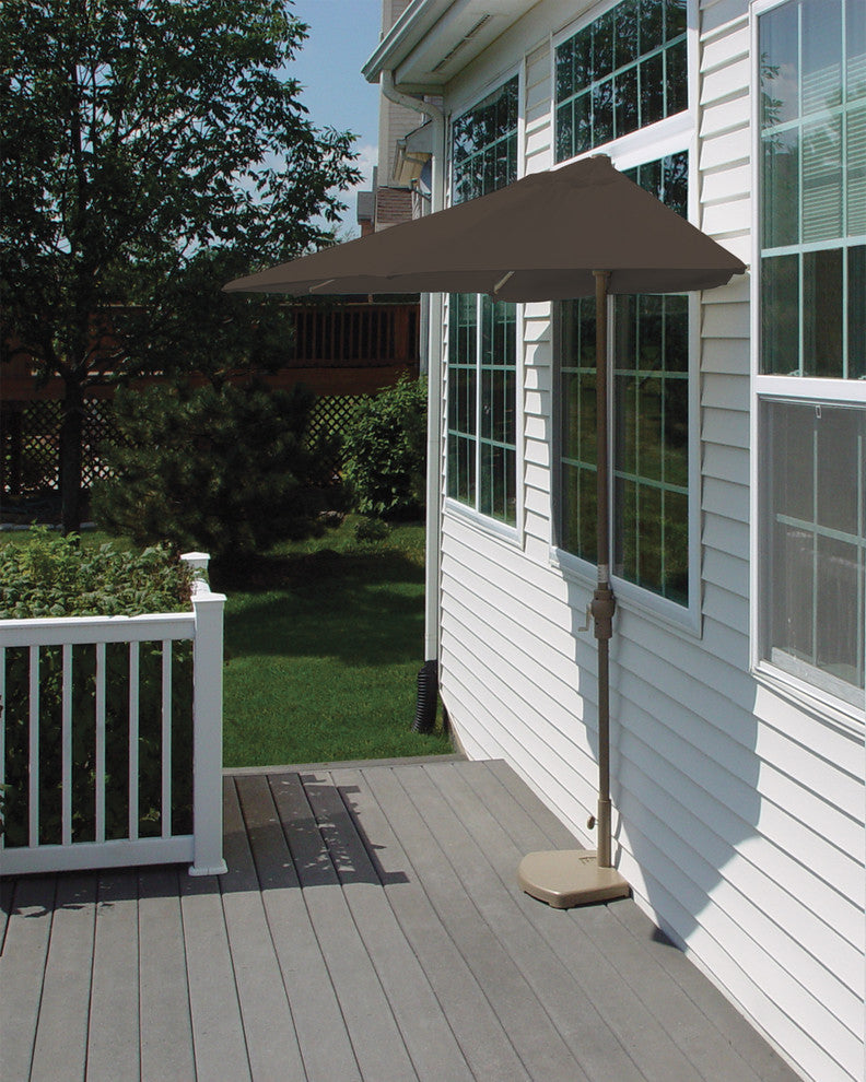 off-The-Wall Brella Half Umbrella, Chocolate, 9', Olefin Fabric