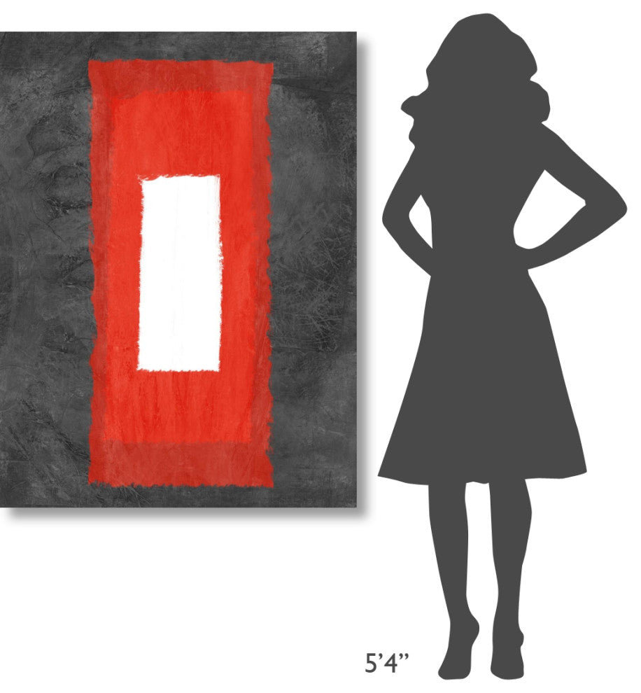 "Grey And Red Abstract 4" Fine Art Print