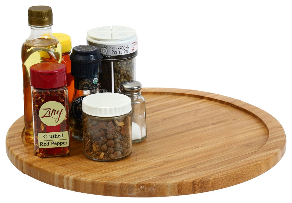 YBM HOME Bamboo Wooden Lazy Susan Turntable 20"