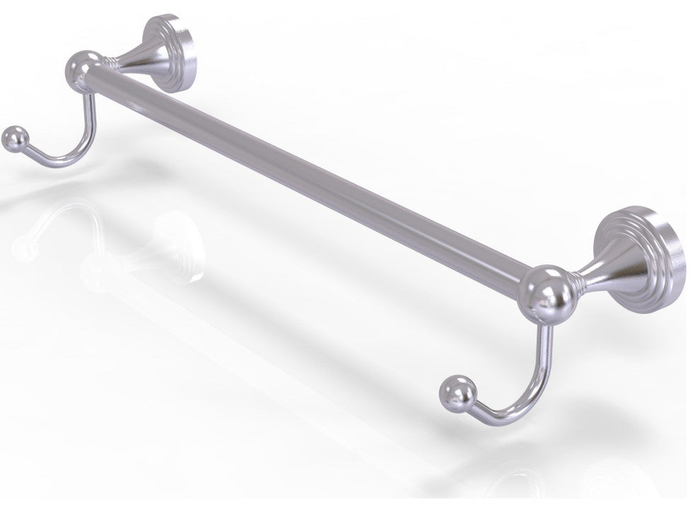 Sag Harbor 30" Towel Bar with Integrated Hooks, Satin Chrome