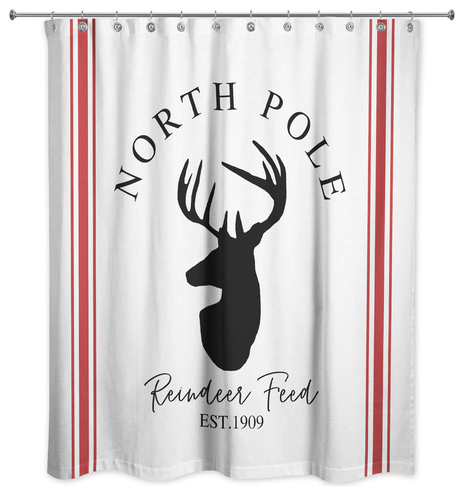 North Pole Reindeer Feed 71x74 Shower Curtain