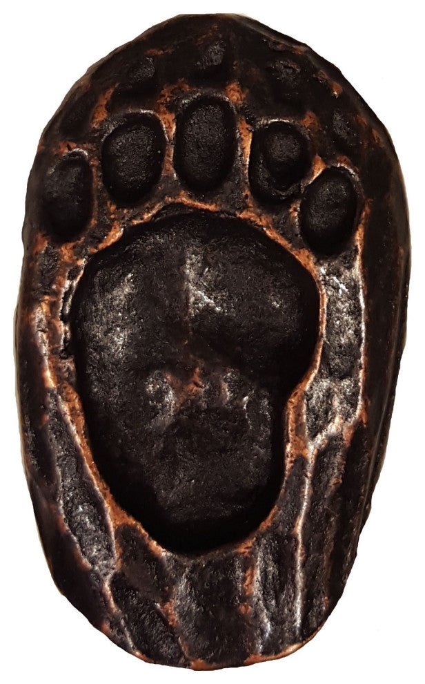 Single Bear Track Right Facing Cabinet Knob, Oil Rubbed Bronze