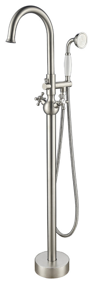 Vanity Art Freestanding Tub Faucet, Brushed Nickel