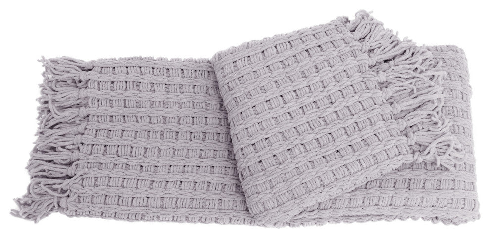 Space Yarn Knitted Throw, Lilac, 50" X 60"