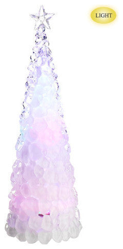 Icy Crystal Cone Tree LED Lighted Christmas Tree Figure, Multi Color, 18.5"