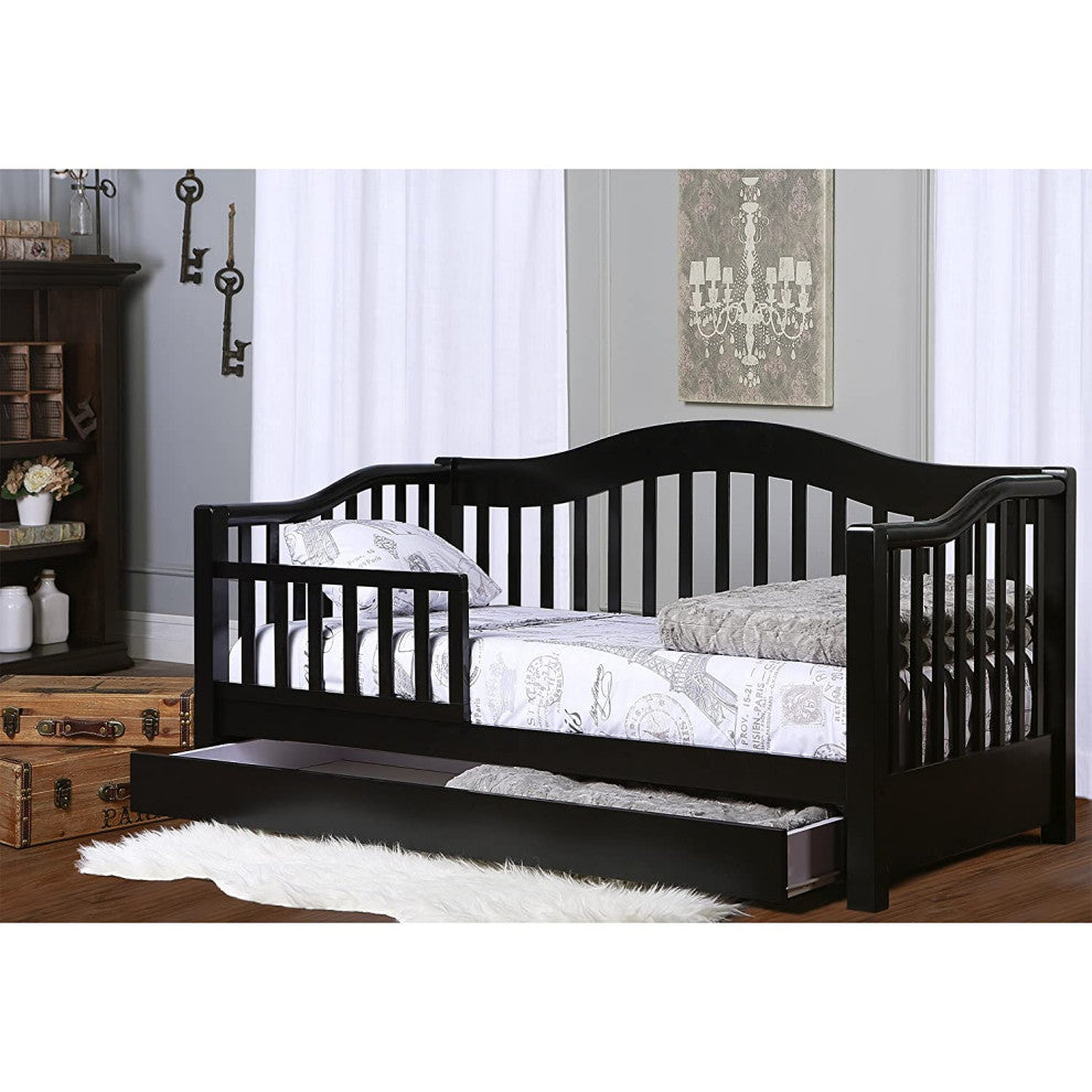 Traditional Style Toddler Day Bed , Black