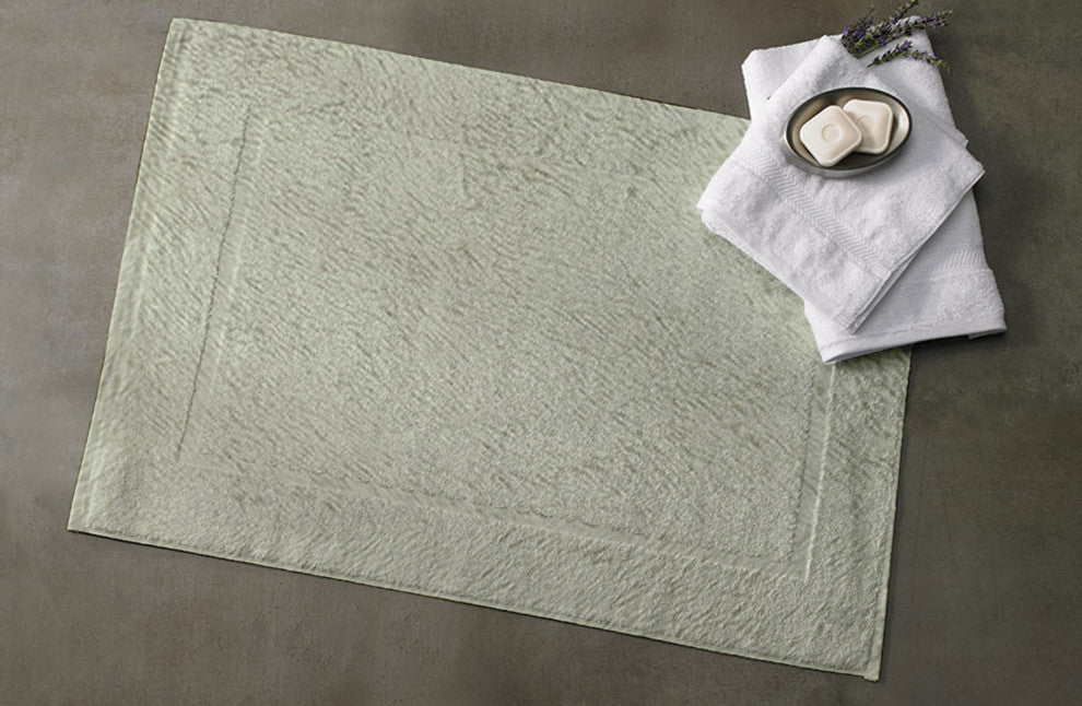 Organic Cotton Feather Touch Quick Dry Bath Mat, 20"x33", Green Tint