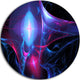 Blue Bright Candle, Abstract Digital Art Large Disc Metal Wall Art, 23"