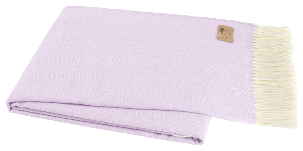 Italian Herringbone Throw, Lilac