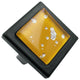 Orange Iridescent Nova Crystal Glass Black Metal Square Manor Knob