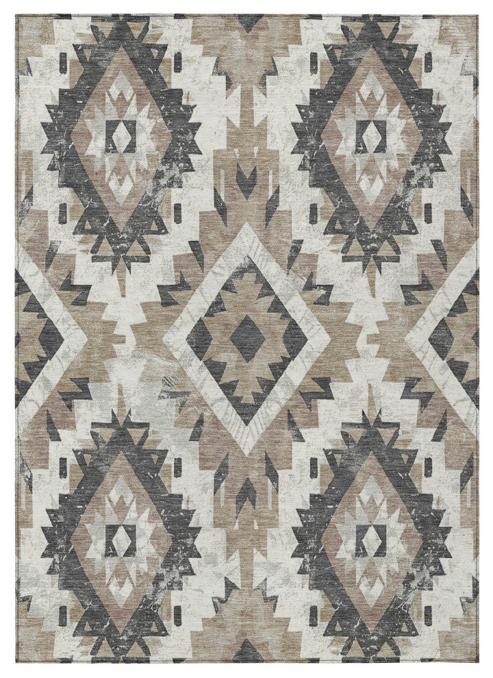Machine Washable Indoor/Outdoor Chantille ACN1878 Taupe 2'6" x 3'10" Rug
