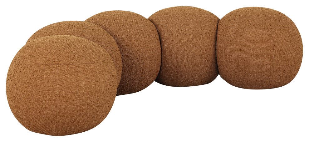 Apollo Upholstered Bench, Saddle, 74.5" W x 38.5" D x 18" H, Boucle Fabric
