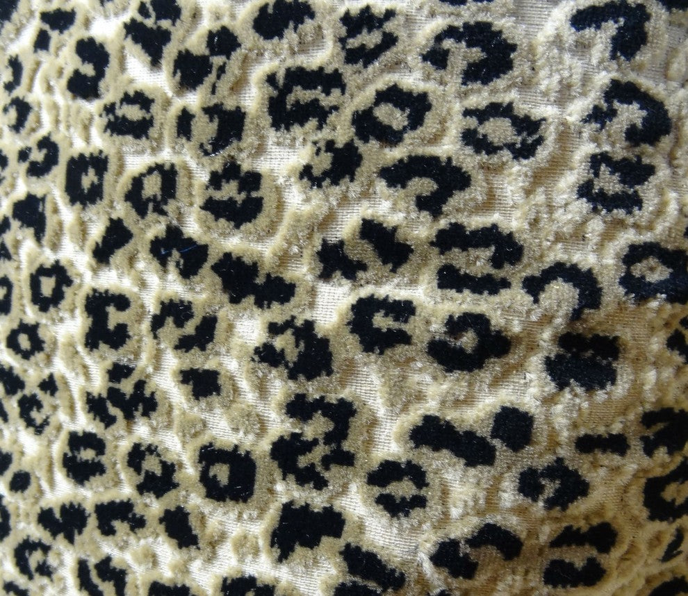 Wild Cheetah Taupe and Black Handmade Luxury Pillow, 20"x30" Queen