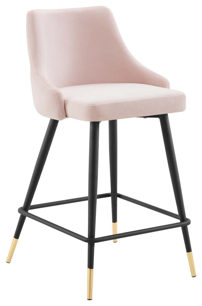 Adorn Performance Velvet Counter Stool - Pink