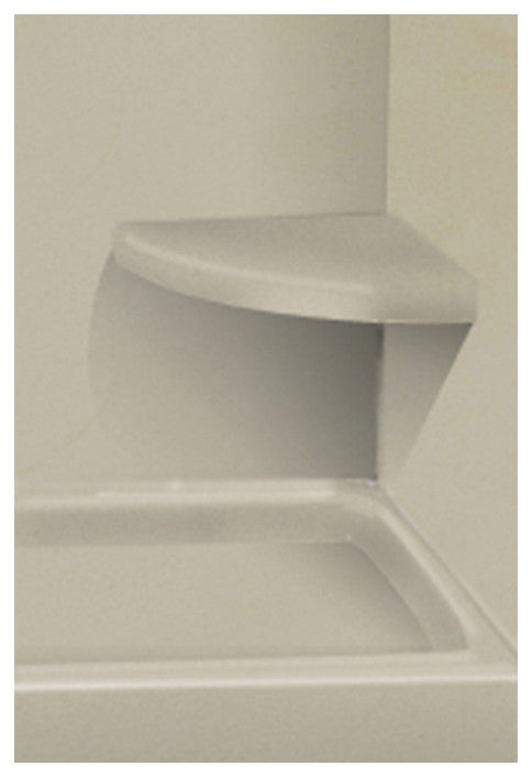 14"x14" Solid Surface Wall-Mount Corner Decor Shower Seat, Peppered Sage