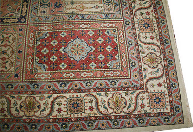 Consigned Antique Panel Design Persian Tabriz Rug/Multi Prayer Rug