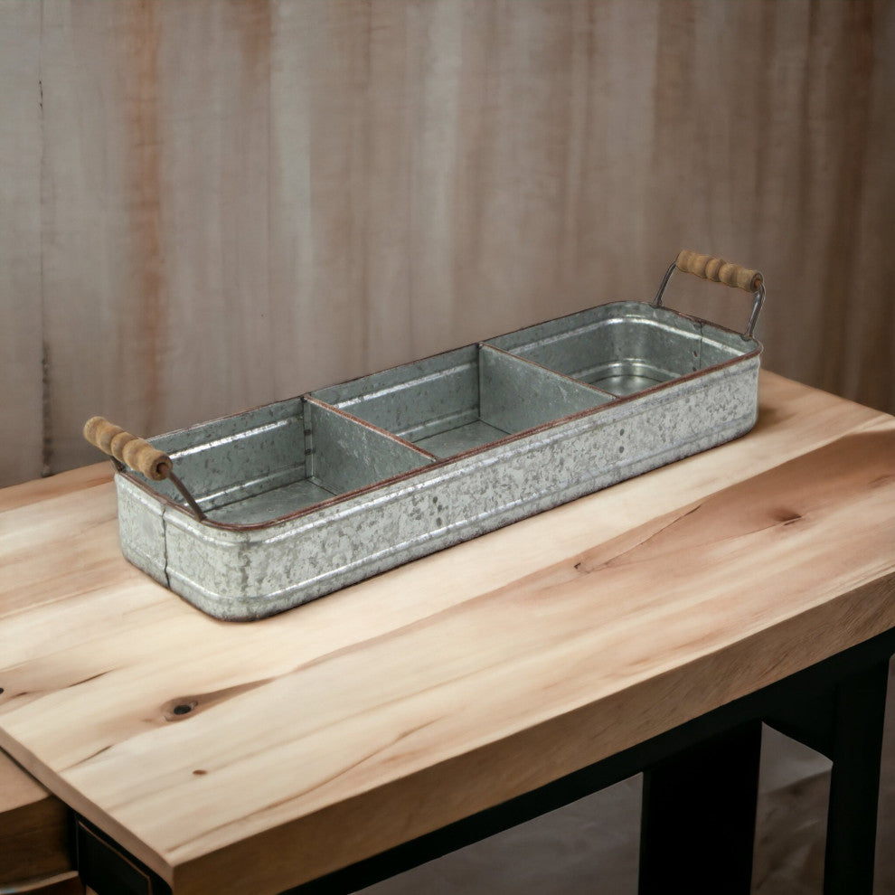 Gondula 3 Slot Galvanized Caddy
