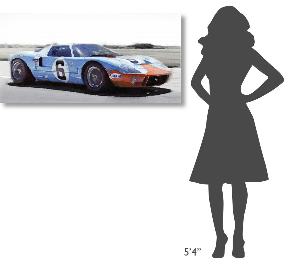 "Ford GT 40 Gulf Watercolor" Fine Art Print