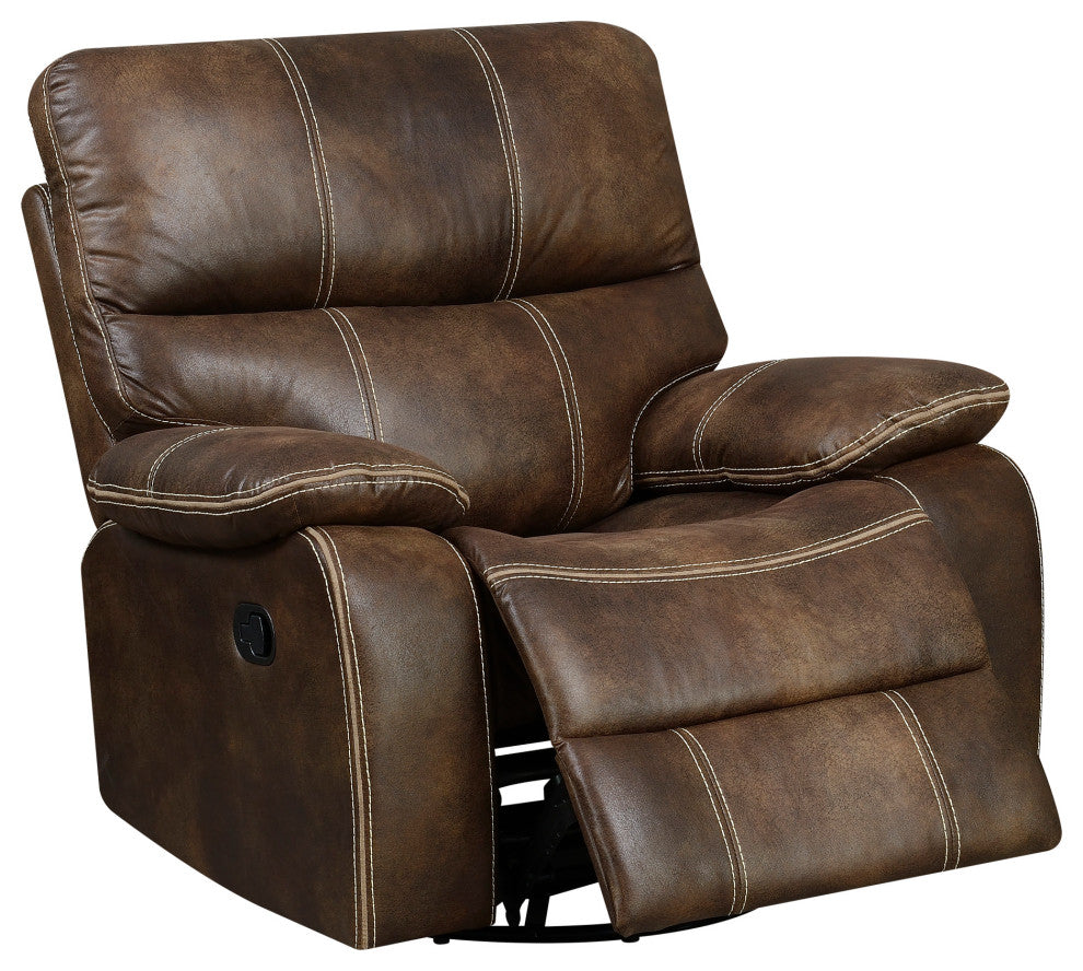 Kimberly Swivel Recliner Glider, Chocolate Brown