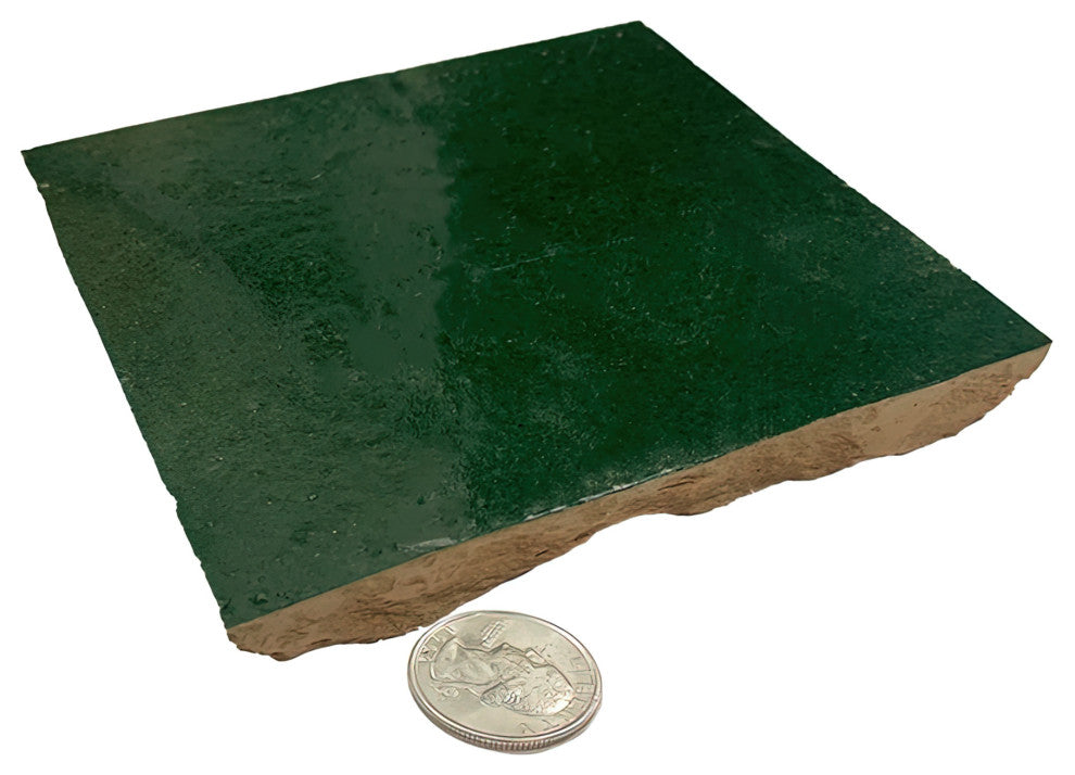 Moroccan Zellige Mosaic 4"x4" Dark Green
