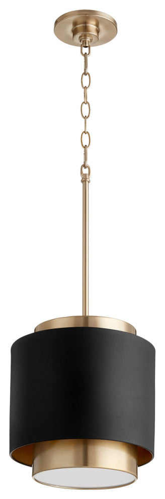 Quorum 8010-6980 One Light Pendant, Black Aged Brass Finish