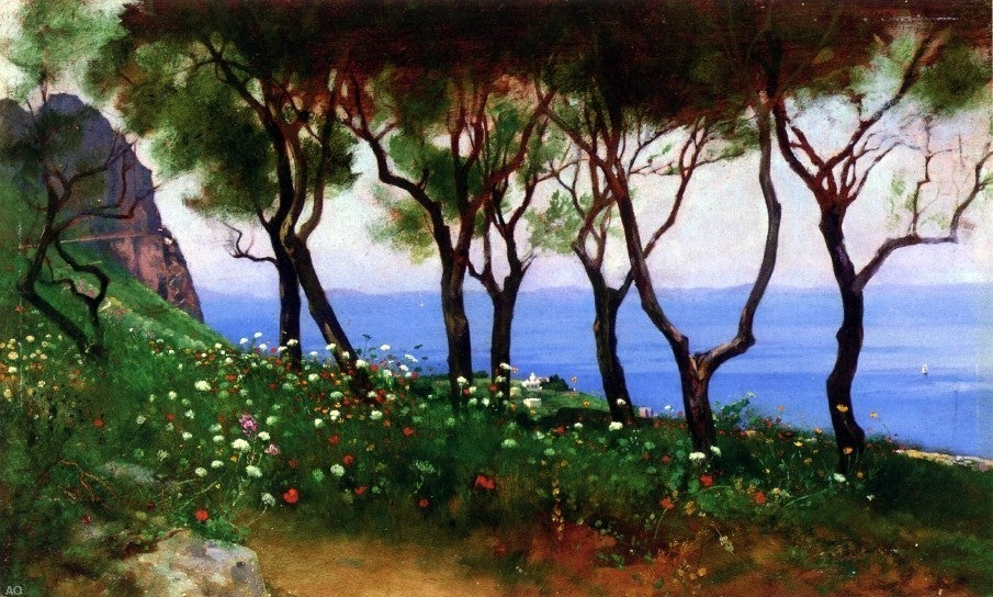 Charles Caryl Coleman Cesina Landscape: Study for Twilight and PoppiesPrint