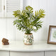 18" Mini Areca Palm Artificial Plant, Floral Vase
