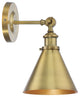 Glenn 1-Light Wall Sconce, Warm Brass, 12"