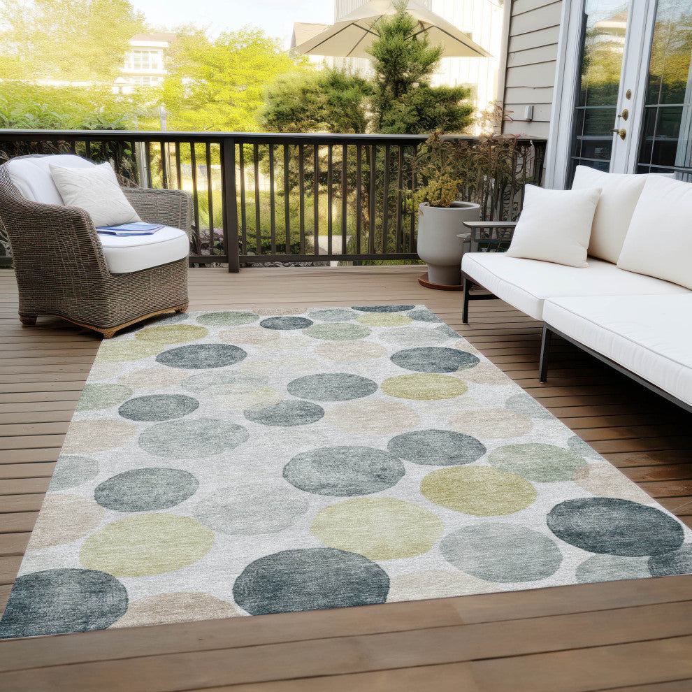 Machine Washable Indoor/Outdoor Chantille ACN1898 Gray 3' x 5' Rug